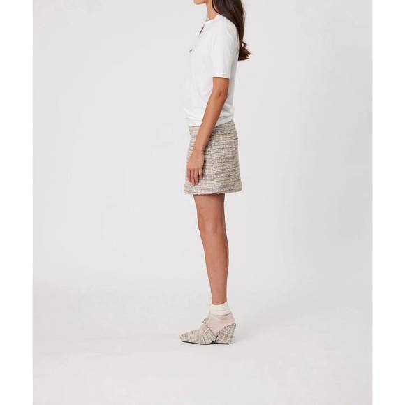 NEW REMAIN nola mid rise mini skirt in oat tweed